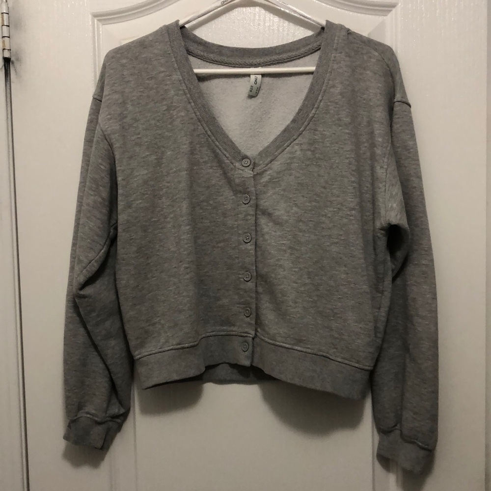 Grey button up cardigan